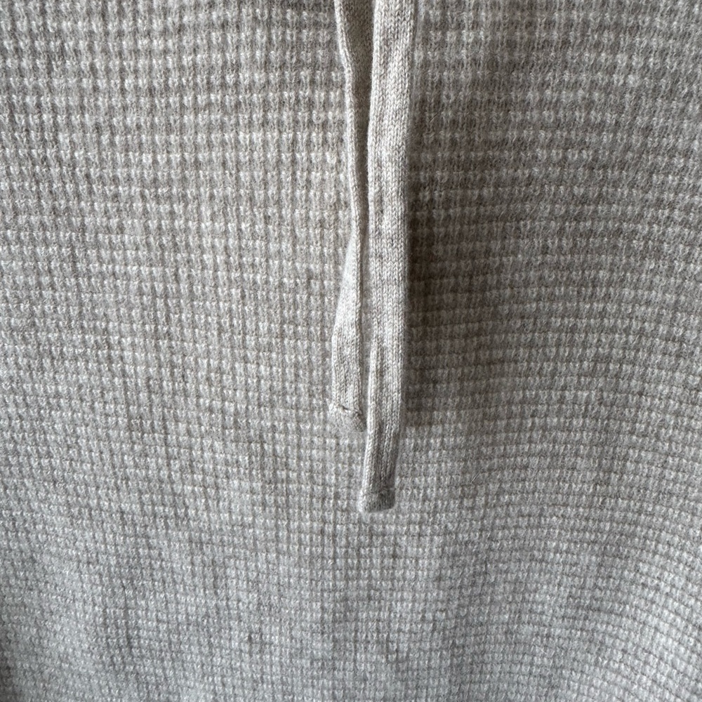 J. Crew Beige Cashmere Waffle Knit Hoodie - Picture 9 of 10
